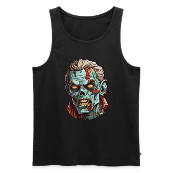 Tête de zombie - Débardeur bio Premium Homme - noir - Devant - Michal (187cm)