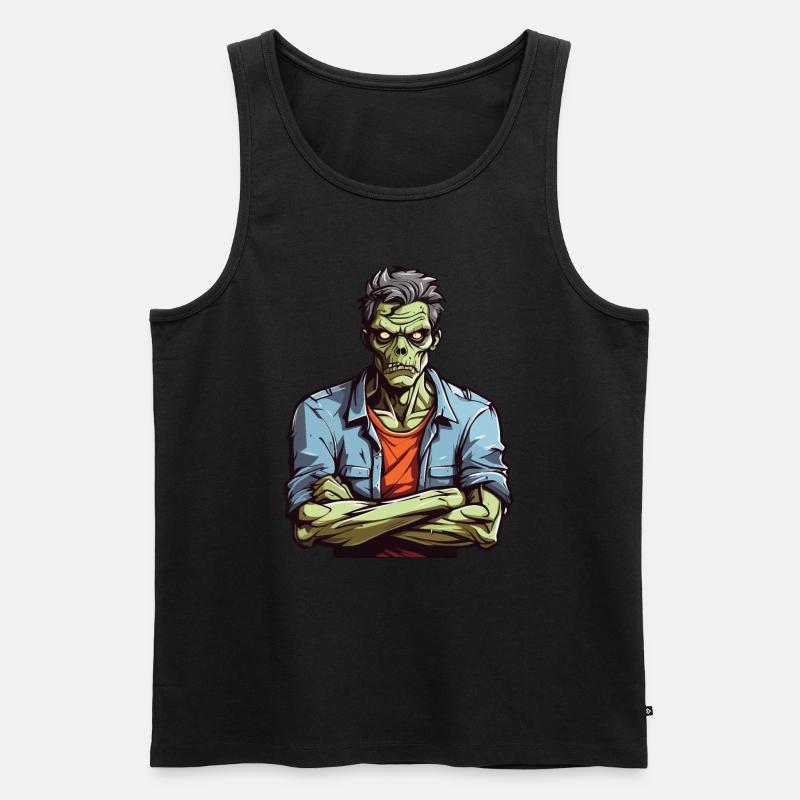 Zombie genervt - Männer Premium Bio Tank Top - Schwarz
