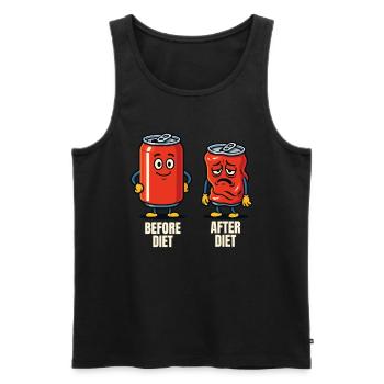 Vorher Nachher Diät – Lustige Dosen Cartoon - Männer Premium Bio Tank Top - Schwarz - Vorne - AI Model Male 178 light (178cm)