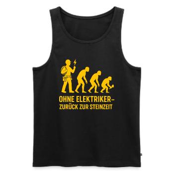 Ohne Elektriker zurück zur Steinzeit - Männer Premium Bio Tank Top - Schwarz - Vorne - AI Model Male 178 light (178cm)