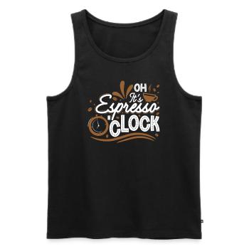 Espresso O'Clock - Männer Premium Bio Tank Top - Schwarz - Vorne - AI Model Male 178 light (178cm)