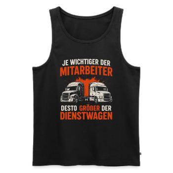 Großer LKW – großer Einfluss - Männer Premium Bio Tank Top - Schwarz - Vorne - Michal (187cm)