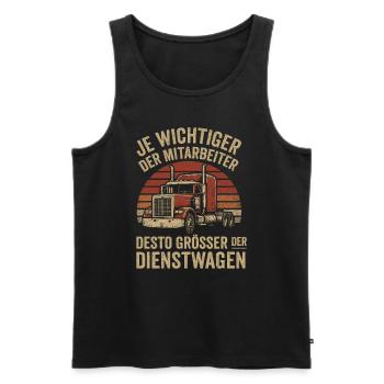Wichtiger Mitarbeiter fährt dicke Karre - Männer Premium Bio Tank Top - Schwarz - Vorne - AI Model Male 178 light (178cm)