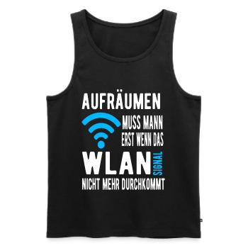 Wlan Signal Aufräumen - Männer Premium Bio Tank Top - Schwarz - Vorne - Michal (187cm)