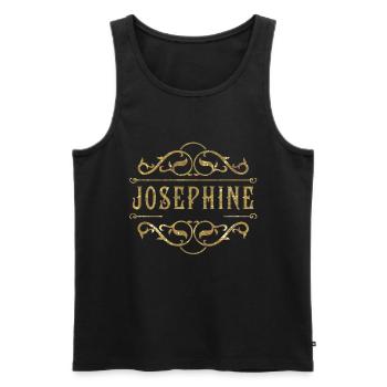 Josephine gold - Men's Premium Organic Tank Top - black - Front - Michal (187cm)