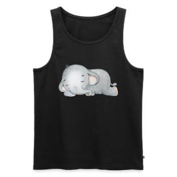 Elephant Family Mama Baby T-Shirt - Men's Premium Organic Tank Top - black - Front - Michal (187cm)