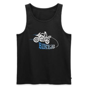 Biker Motorcycle Motorsport Gift - Men's Premium Organic Tank Top - black - Front - AI Model Male 178 light (178cm)