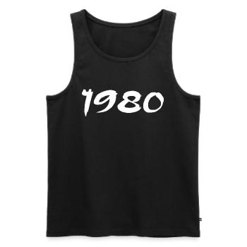 1980 Cadeau 45e Anniversaire 1980 Retro 1980 - Débardeur bio Premium Homme - noir - Devant - Michal (187cm)