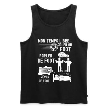 Foot Idée Cadeau Homme et Enfant - Débardeur bio Premium Homme - noir - Devant - AI Model Male 178 light (178cm)