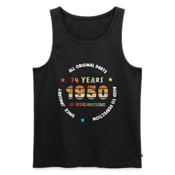 Awesome Since January 1950 Vintage 74 Year Old Birthday - Men's Premium Organic Tank Top - black - Front - Michal (187cm)
