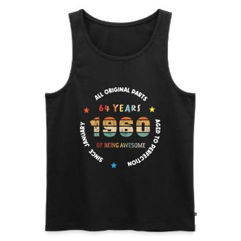Awesome seit Januar 1960 Vintage 64 Jahre Geburtstag - Männer Premium Bio Tank Top - Schwarz - Vorne - AI Model Male 178 light (178cm)