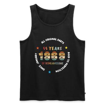 Awesome Since January 1969 Vintage 55 ans Birthday - Débardeur bio Premium Homme - noir - Devant - Michal (187cm)