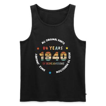 Awesome seit Januar 1940 Jahrgang 84 Jahre Geburtstag - Männer Premium Bio Tank Top - Schwarz - Vorne - Michal (187cm)