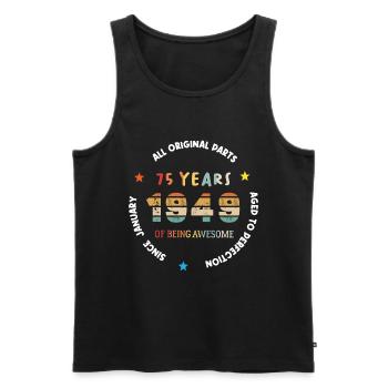 Awesome seit Januar 1949 Jahrgang 75 Jahre Geburtstag - Männer Premium Bio Tank Top - Schwarz - Vorne - Michal (187cm)
