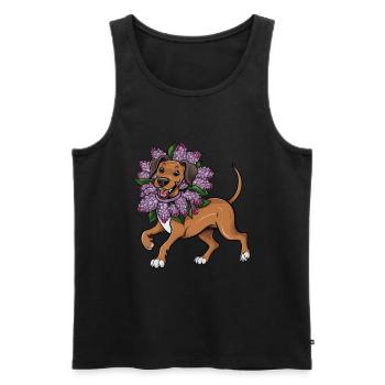 Chien lion à crête dorsale rhodésienne dans le style de dessin animé - Débardeur bio Premium Homme - noir - Devant - Michal (187cm)