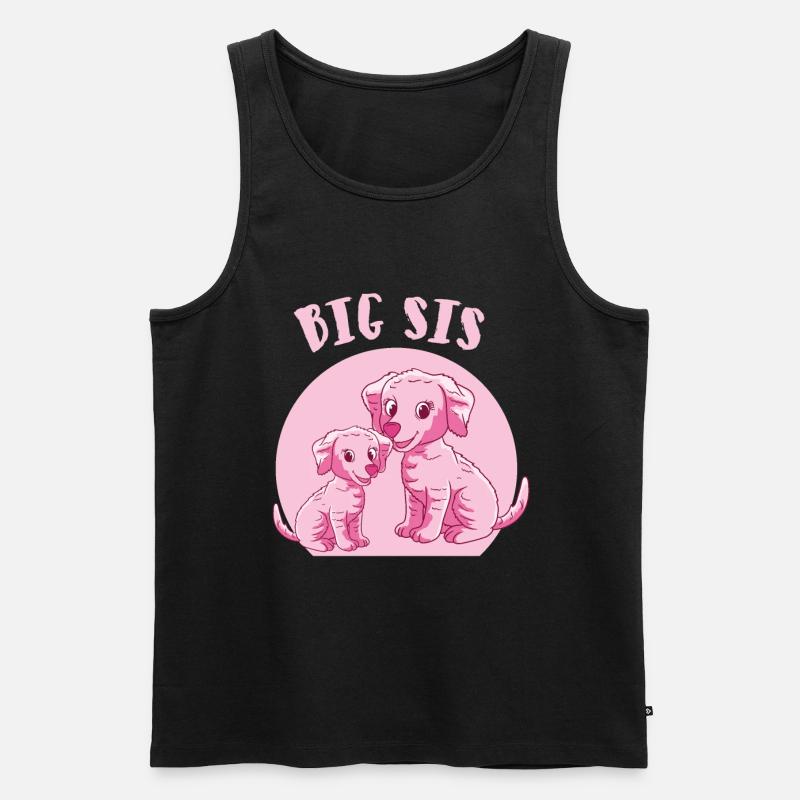 große Schwester Hunde - Männer Premium Bio Tank Top - Schwarz