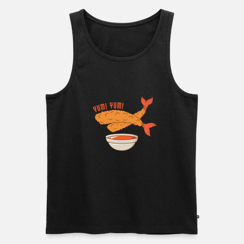 fritierte Shrimps - Männer Premium Bio Tank Top - Schwarz