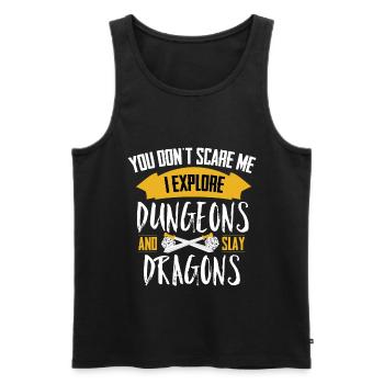 Rpg Dungeon Fantasy Cubes d20 Chemise cadeau - Débardeur bio Premium Homme - noir - Devant - AI Model Male 178 light (178cm)