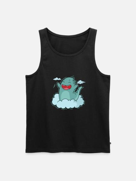 Dino i et cloud dinosaur reptil - Herre Premium økologisk tanktop - sort