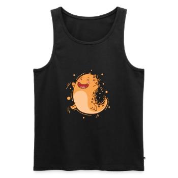 little dinosaur rejoices dinosaur reptile - Men's Premium Organic Tank Top - black - Front - AI Model Male 178 light (178cm)