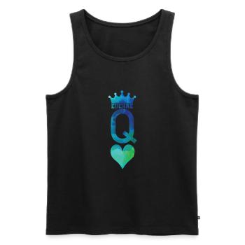Euchre Heart Checker Card Cartes à jouer - Débardeur bio Premium Homme - noir - Devant - Michal (187cm)