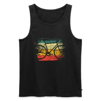 Fahrrad retro - Männer Premium Bio Tank Top - Schwarz - Vorne - Michal (187cm)