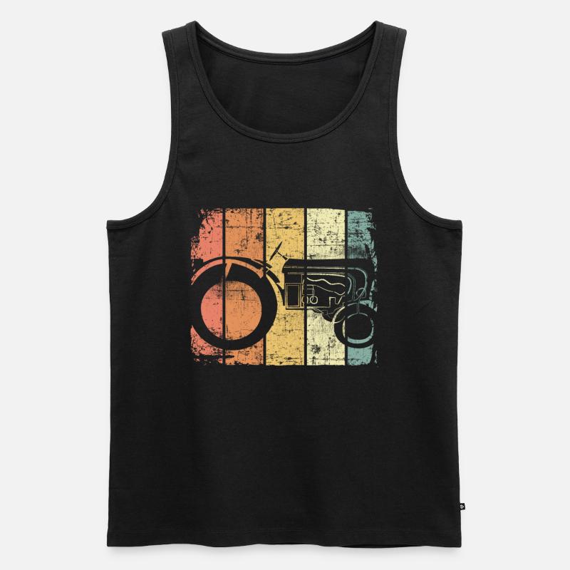 Landwirt Traktor Oldtimer - Männer Premium Bio Tank Top - Schwarz