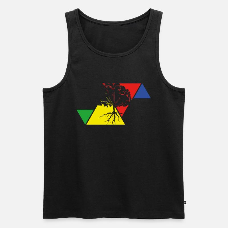 Umweltschutz Baum - Männer Premium Bio Tank Top - Schwarz