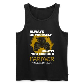 Traktor lustig - Männer Premium Bio Tank Top - Schwarz - Vorne - Michal (187cm)