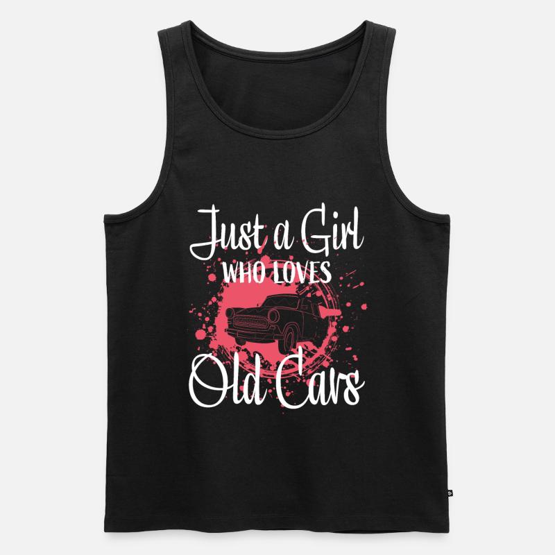 Auto Mädchen Oldtimer - Männer Premium Bio Tank Top - Schwarz