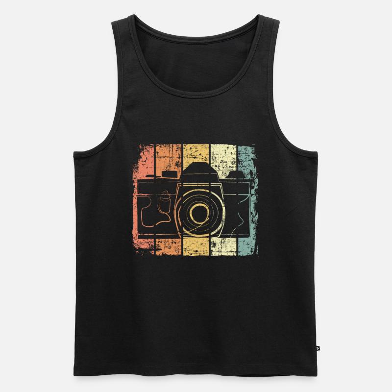 Kamera retro - Männer Premium Bio Tank Top - Schwarz