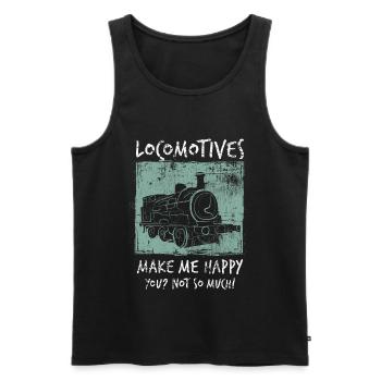Locomotive - Débardeur bio Premium Homme - noir - Devant - AI Model Male 178 light (178cm)