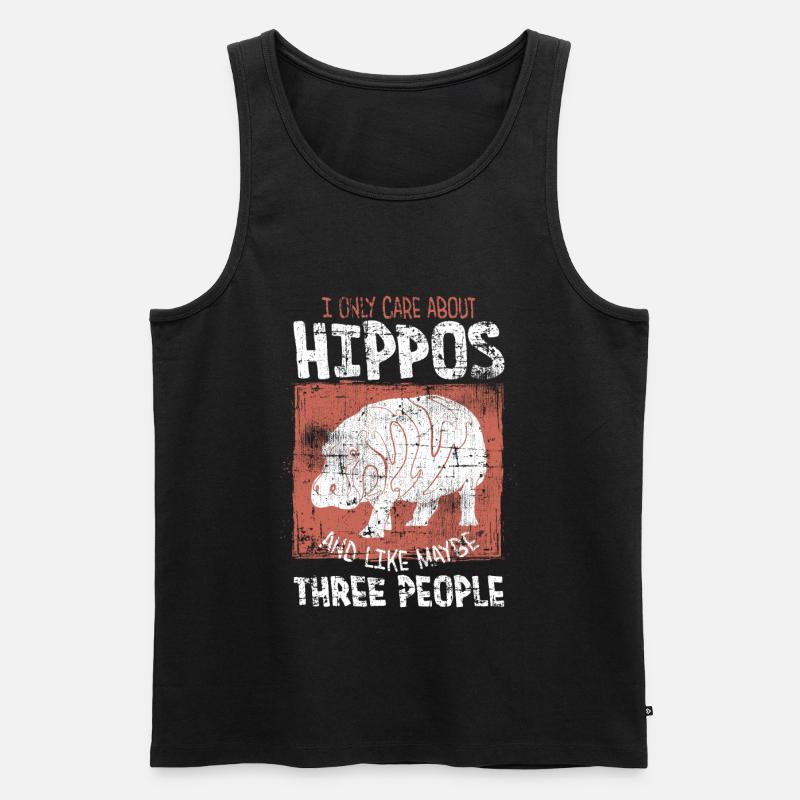 Nilpferd - Männer Premium Bio Tank Top - Schwarz