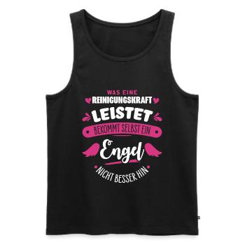 Cleaning lady Cleaner - Men's Premium Organic Tank Top - black - Front - AI Model Male 178 light (178cm)