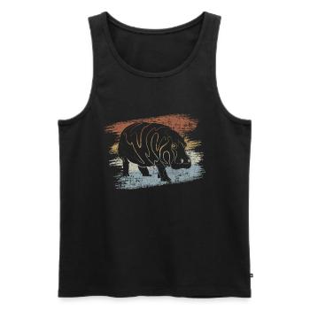 Nilpferd - Männer Premium Bio Tank Top - Schwarz - Vorne - Michal (187cm)