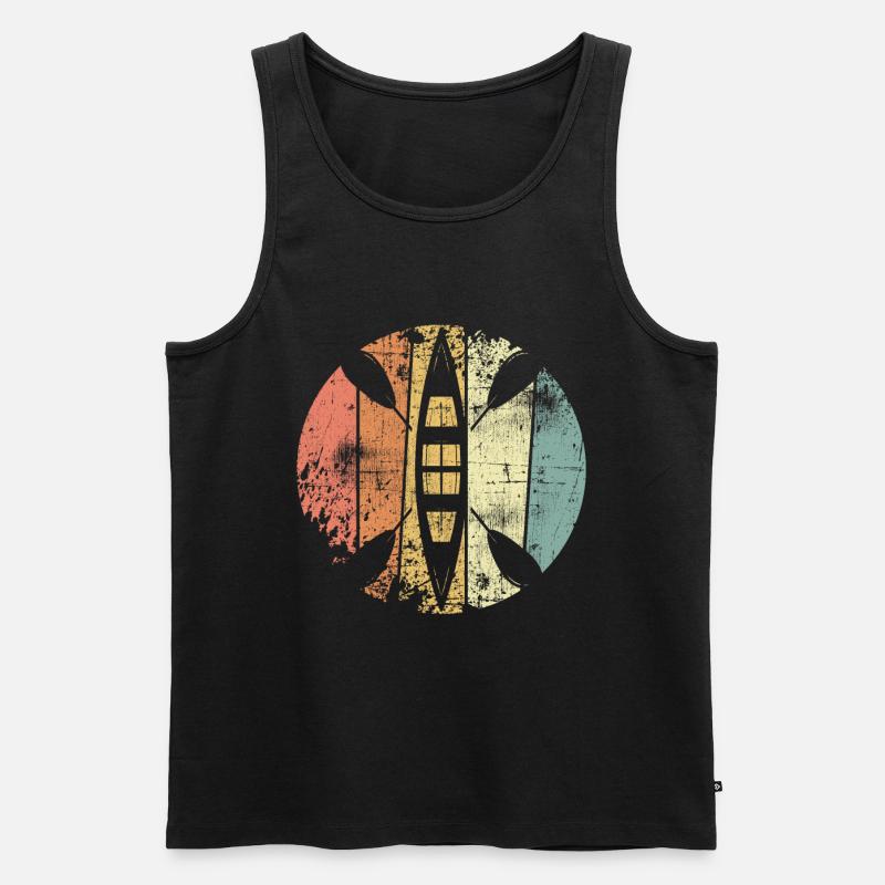 Kajak retro - Männer Premium Bio Tank Top - Schwarz
