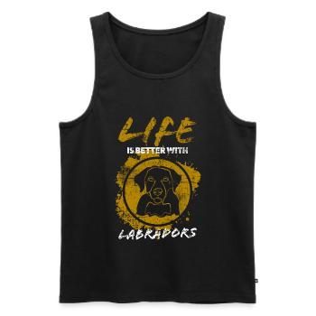 Labrador - Débardeur bio Premium Homme - noir - Devant - Michal (187cm)