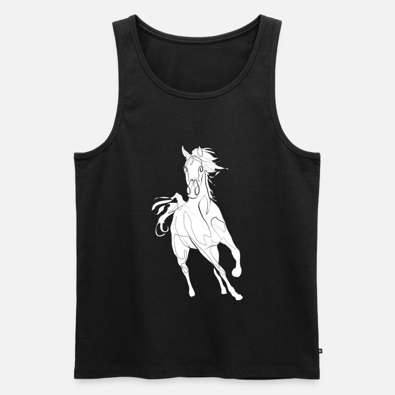 Pferd - Männer Premium Bio Tank Top - Schwarz