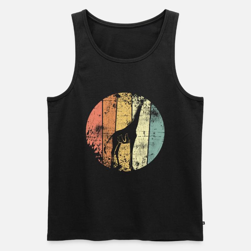 Giraffe retro - Männer Premium Bio Tank Top - Schwarz