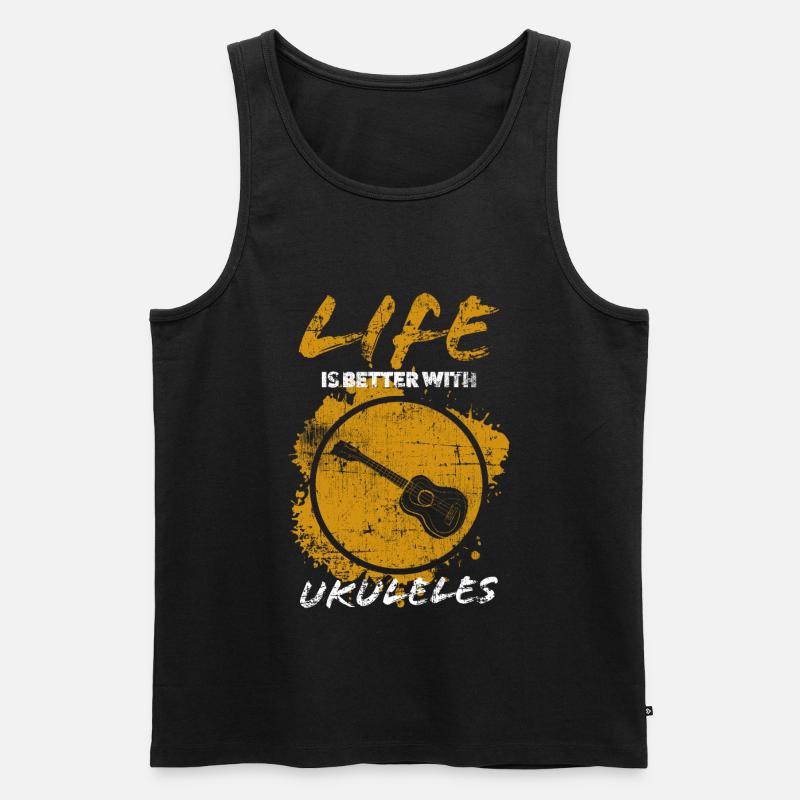 Ukulele - Männer Premium Bio Tank Top - Schwarz