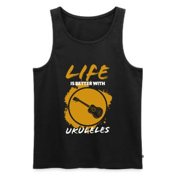 Ukulele - Männer Premium Bio Tank Top - Schwarz - Vorne - AI Model Male 178 light (178cm)