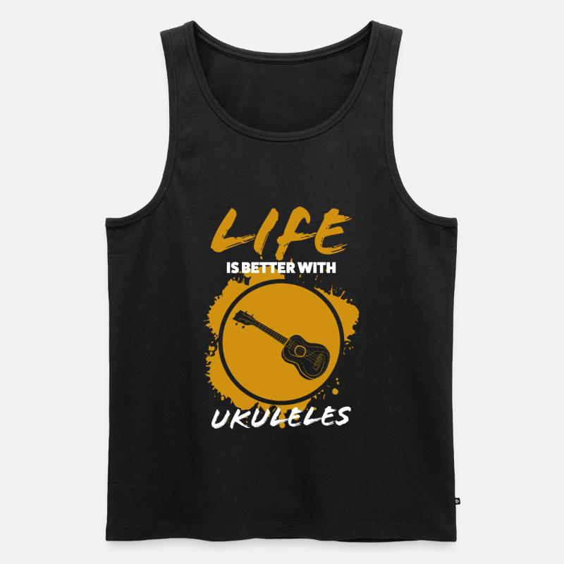 Ukulele - Männer Premium Bio Tank Top - Schwarz