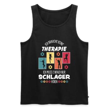 Schlager - Männer Premium Bio Tank Top - Schwarz - Vorne - AI Model Male 178 light (178cm)