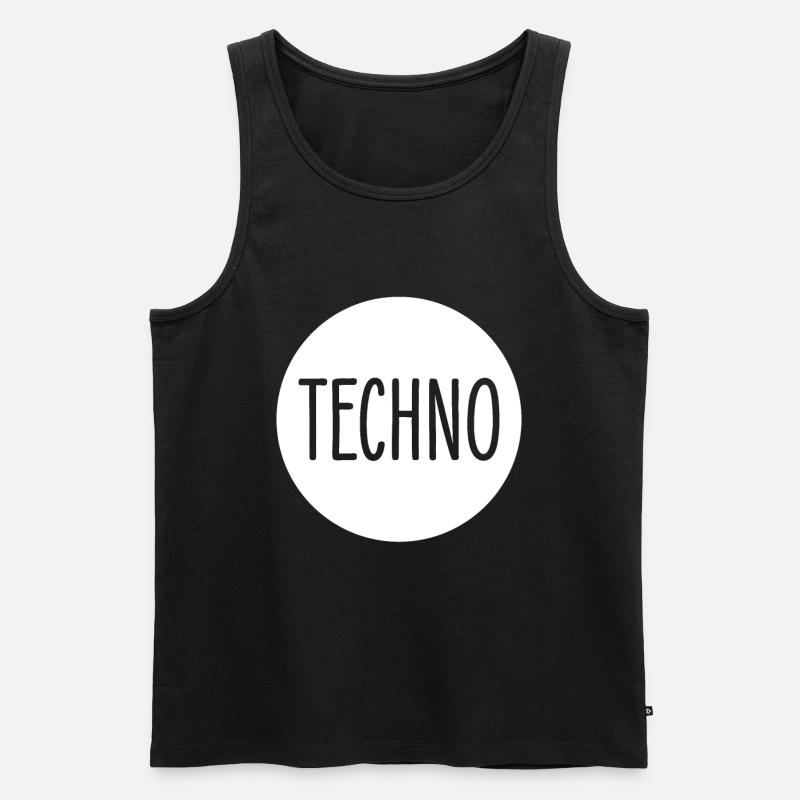 Techno - Männer Premium Bio Tank Top - Schwarz