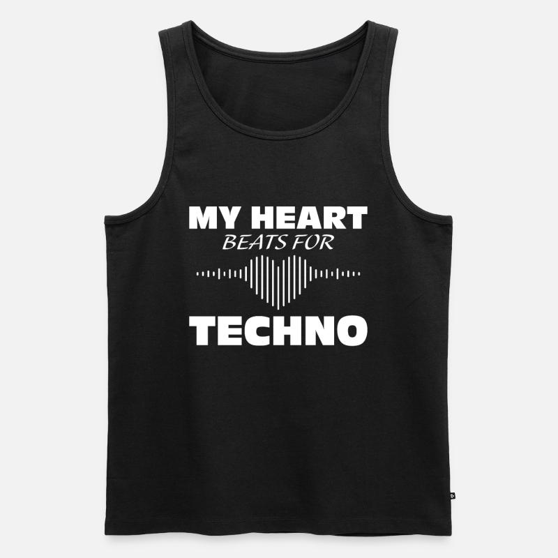 Techno - Männer Premium Bio Tank Top - Schwarz