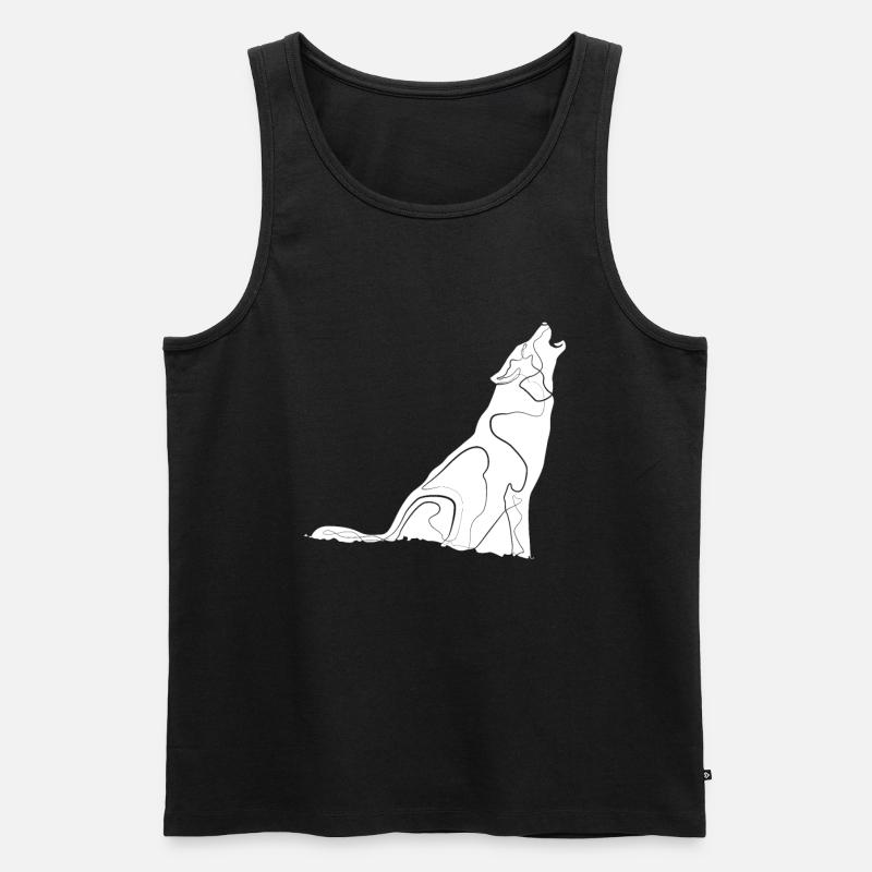 Wolf - Männer Premium Bio Tank Top - Schwarz
