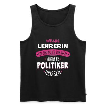 Lehrerin - Männer Premium Bio Tank Top - Schwarz - Vorne - Michal (187cm)