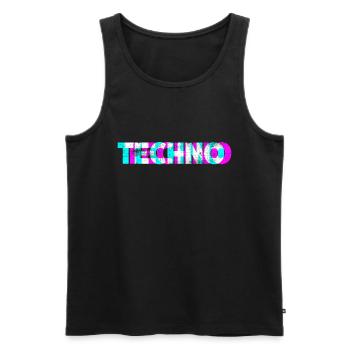 Techno - Men's Premium Organic Tank Top - black - Front - Michal (187cm)