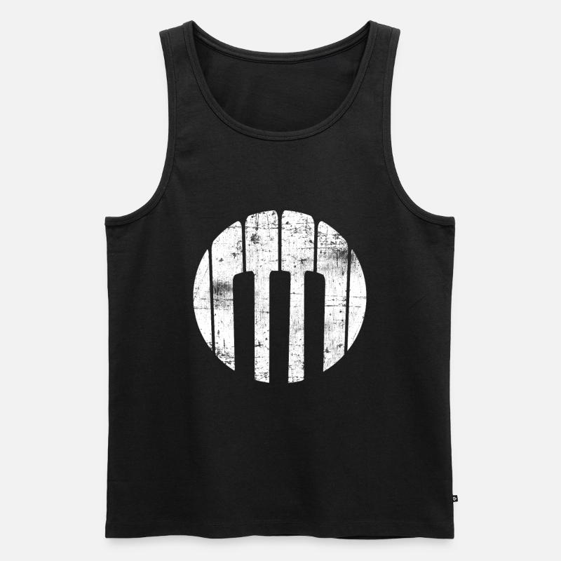 Klavier - Männer Premium Bio Tank Top - Schwarz