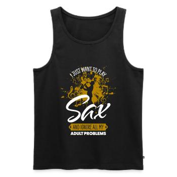 Saxofon - Männer Premium Bio Tank Top - Schwarz - Vorne - Michal (187cm)